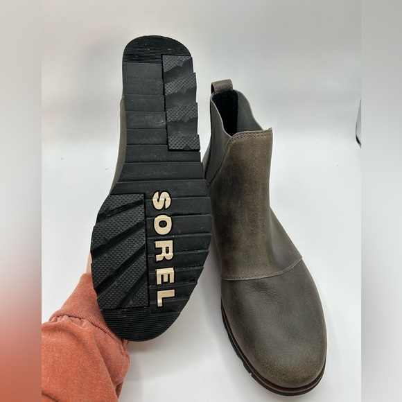 COPY - SOREL Harlow Chelsea Rain Boot Waterproof Leather Ankle Booties in gray … - Picture 12 of 12